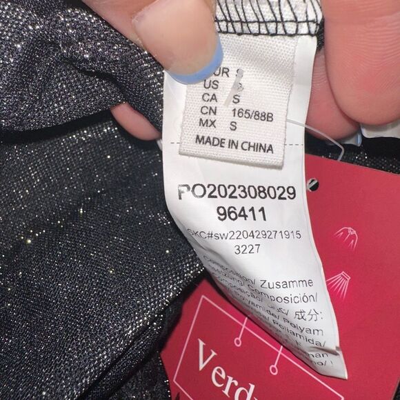 NWT Verdusa (Small) Brand New Metallic Glitter Bodysuit with Tied Halter Neck - Picture 8 of 9